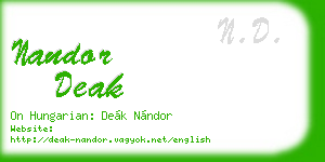 nandor deak business card