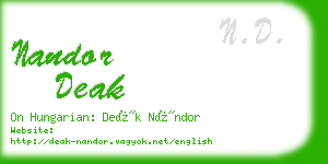 nandor deak business card